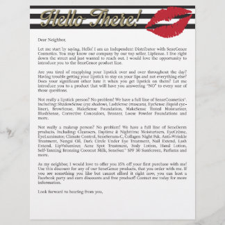 Neighbor Letter - SeneGence/LipSense - Stripes/Lip