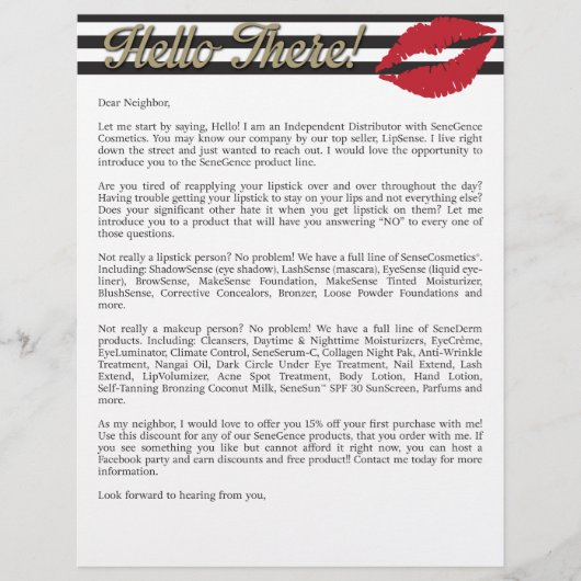 Neighbor Letter - SeneGence/LipSense - Stripes/Lip (Front)