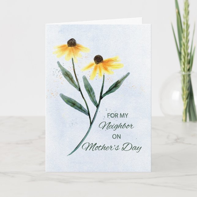 Neighbor Mothers Day Two Cone Flowers Card (Front)