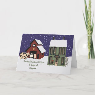 Neighbor Prim Farm Christmas Holiday Card