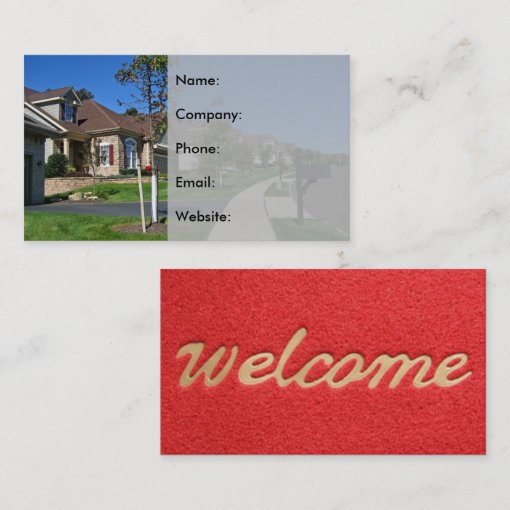 Neighborhood and Red Mat Real Estate Agent Business Card Zazzle