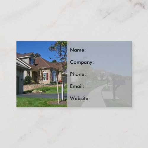 Neighborhood and Red Welcome Mat Real Estate Agent Business Card