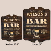 Neighborhood Bar Beer Lover Wooden Wall Sign (Sizes)