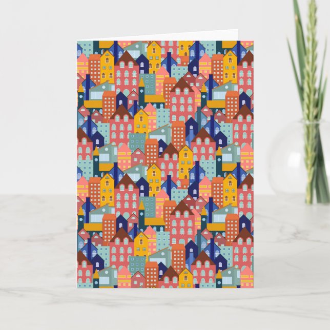 Neighborhood Block City Houses Pattern Card (Front)