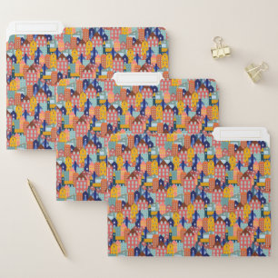 Neighborhood Block City Houses Pattern File Folder