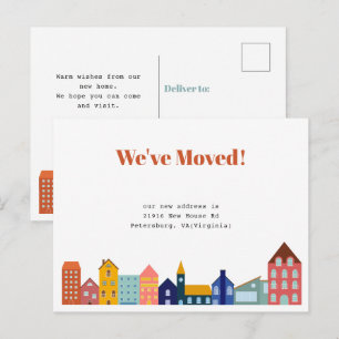 Neighborhood Block Neighbors We've Moved New Home Postcard