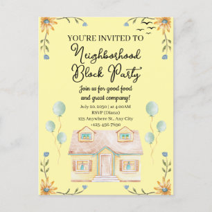 Neighborhood Block Party Announcement Postcard