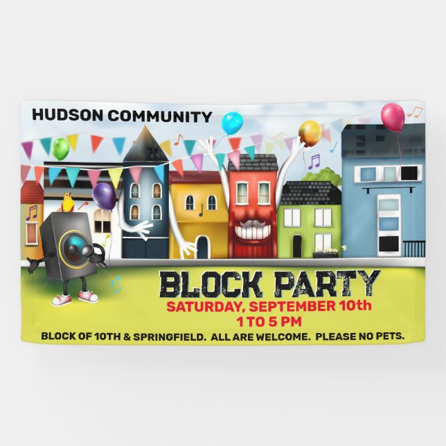 Neighborhood Block Party Banner (Horizontal)