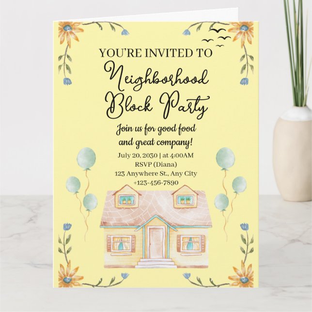 Neighborhood Block Party Card (Front)