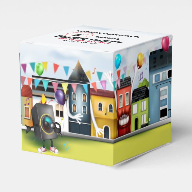 Neighborhood Block Party Favor Boxes (Front Side)