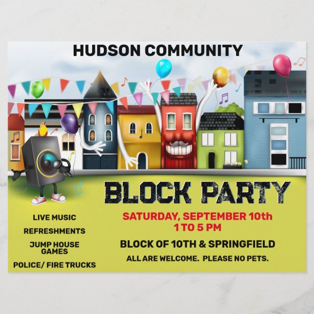 Neighborhood Block Party Flyer (Front)