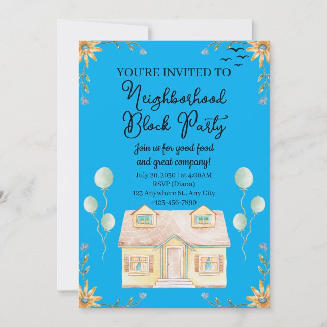 Neighborhood Block Party Invitation (Front)