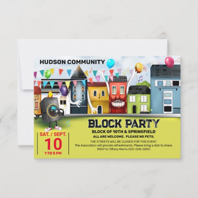 Neighborhood Block Party Invitation (Front)