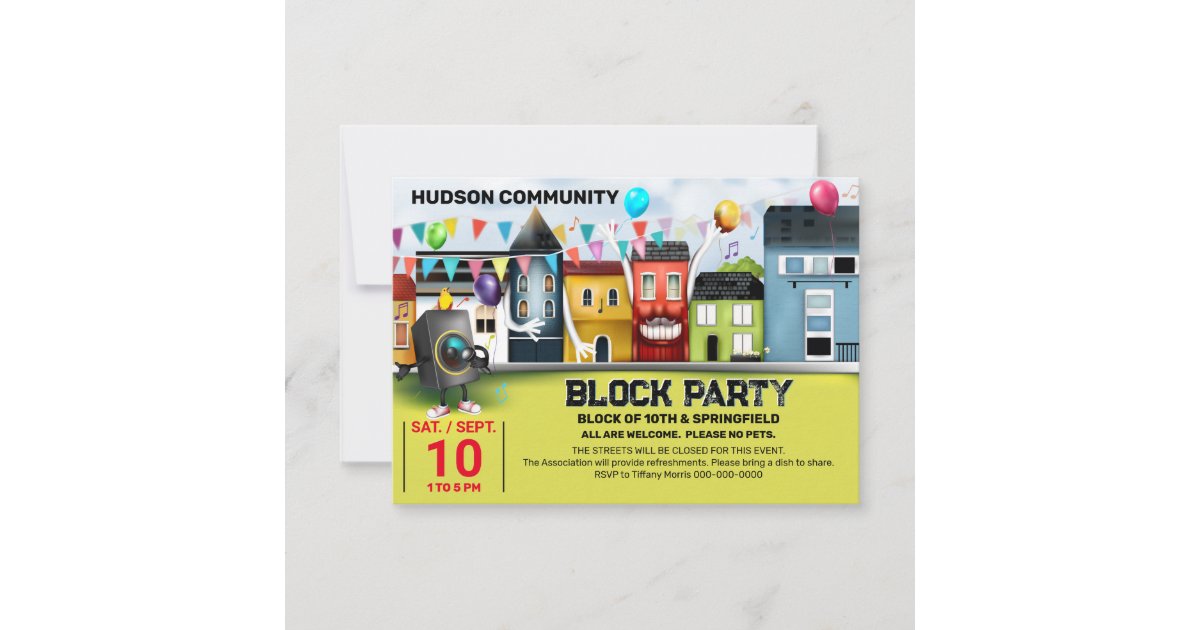 Neighborhood Block Party Invitation