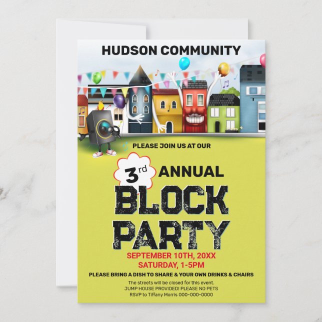 Neighborhood Block Party Invitation (Front)