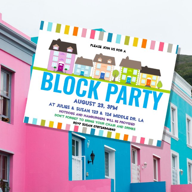 Neighborhood Block Party Invitation Postcard (Creator Uploaded)
