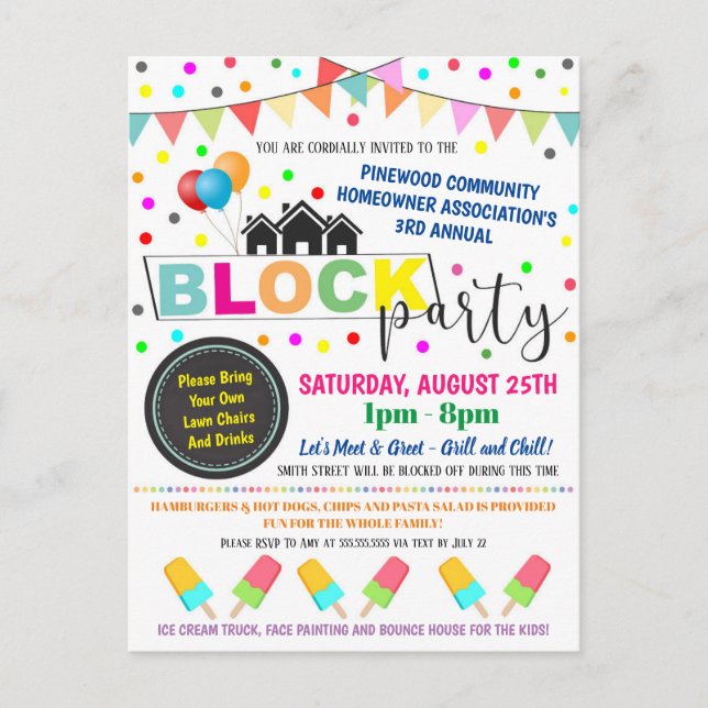 Neighborhood Block Party Invite (Front)