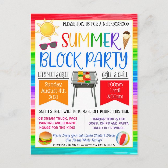 Neighborhood Block Party Invite (Front)