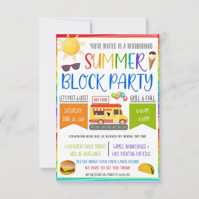 Neighborhood Block Party Invite (Front)