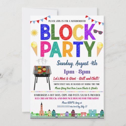 Neighborhood Block Party Invite