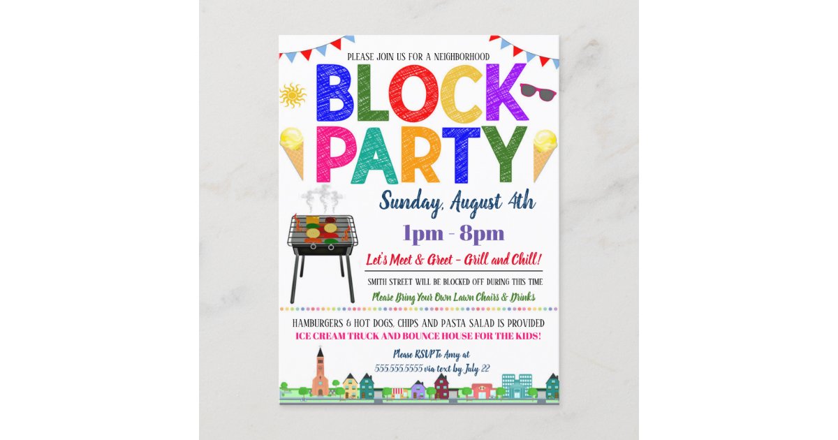 Neighborhood Block Party Invite 