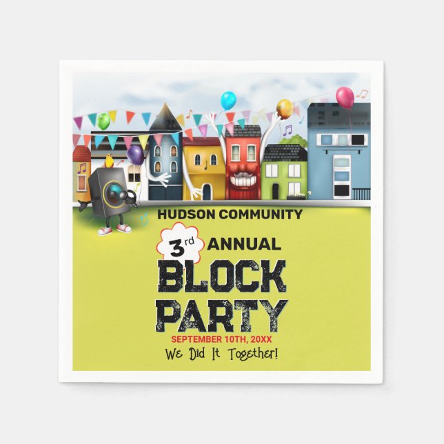Neighborhood Block Party Napkins (Front)