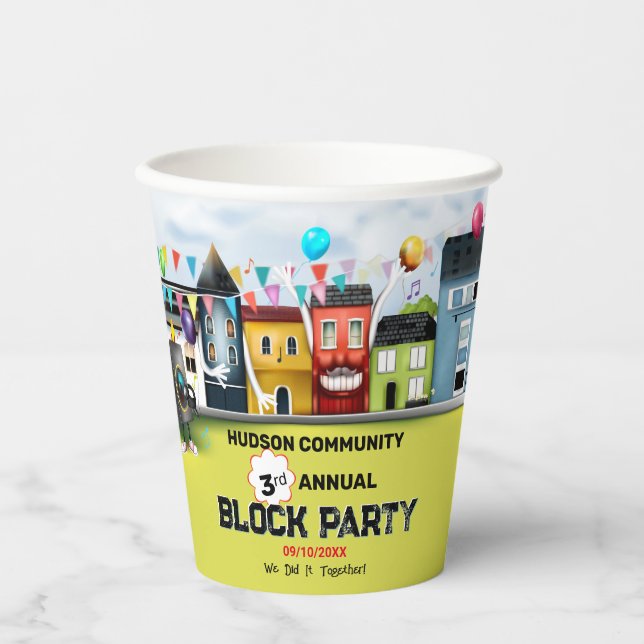 Neighborhood Block Party Paper Cups (Front)