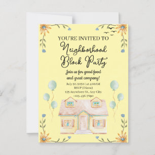 Neighborhood Block Party Postcard