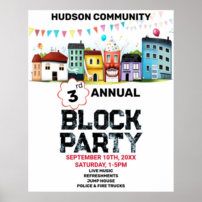Neighborhood Block Party Poster (Front)