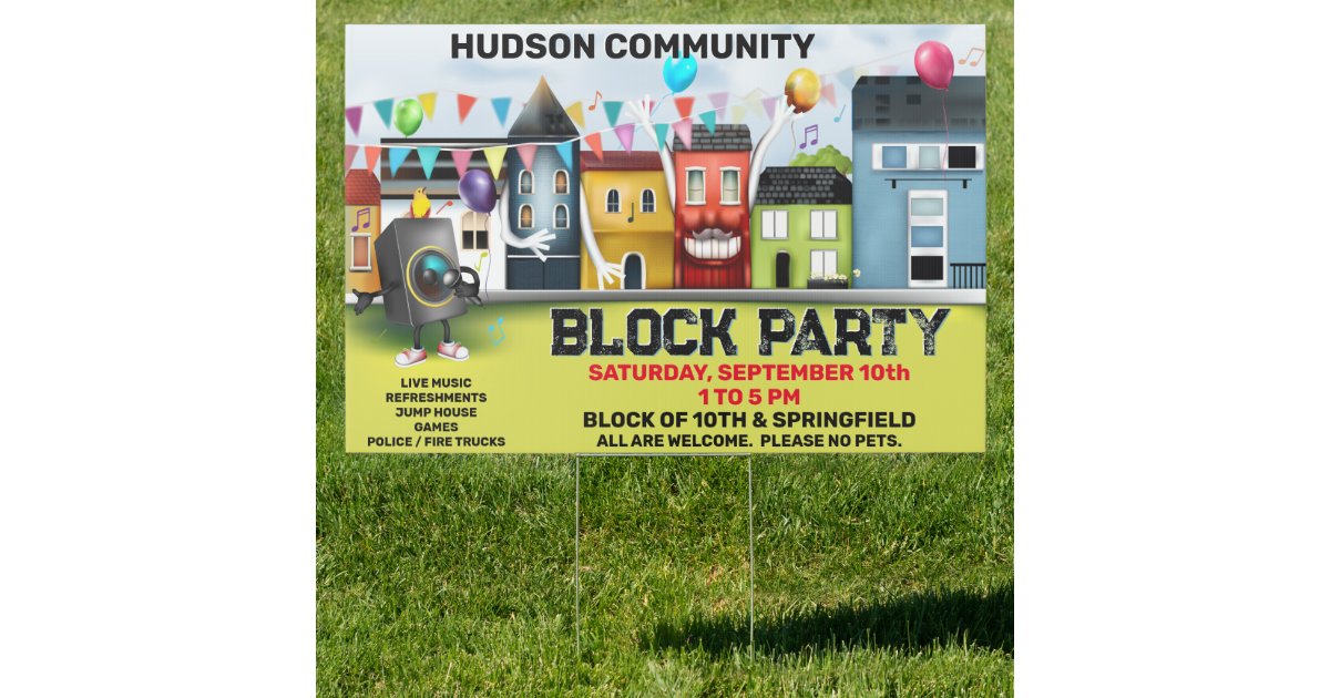 Neighborhood Block Party Sign | Zazzle