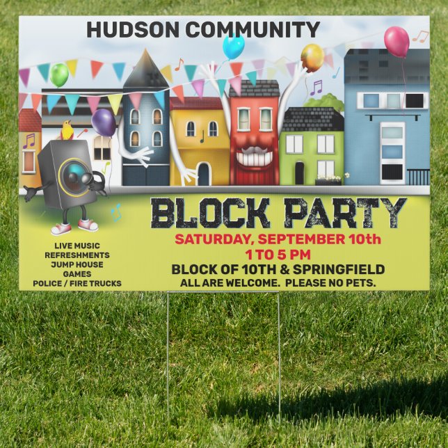 Neighborhood Block Party Sign (Insitu)