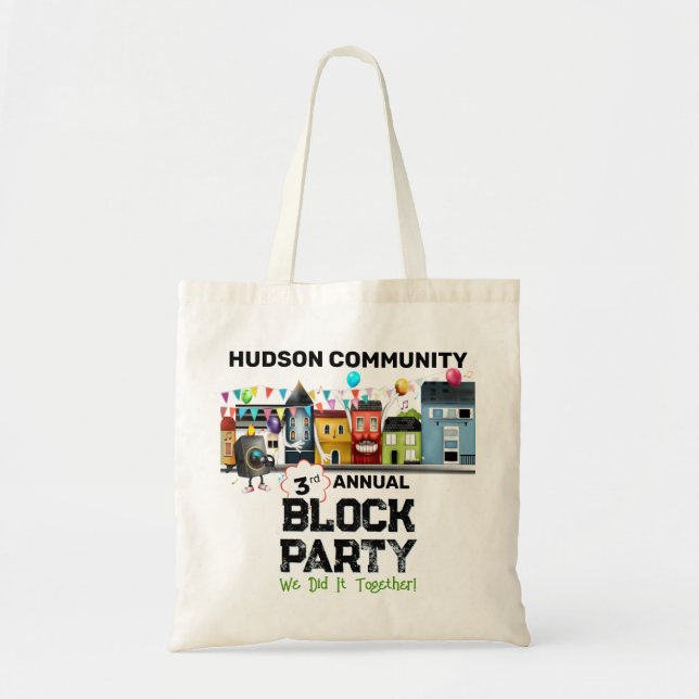 Neighborhood Block Party Tote Bag (Front)
