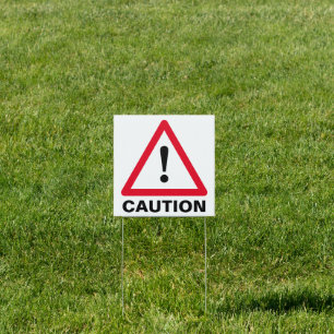 Neighborhood caution sign to slow down traffic