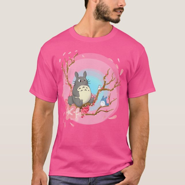 Neighborhood Cherries Gradient Blue Background T-Shirt (Front)