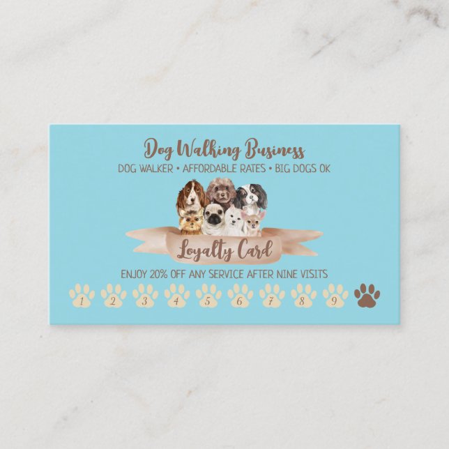 Neighborhood Dog Walker Punch Card (Front)