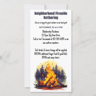 Neighborhood Fireside Gathering Digital Download Save The Date