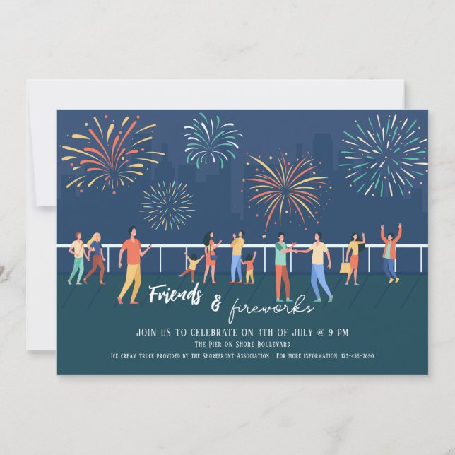 Neighborhood Fireworks Display Invitation (Front)