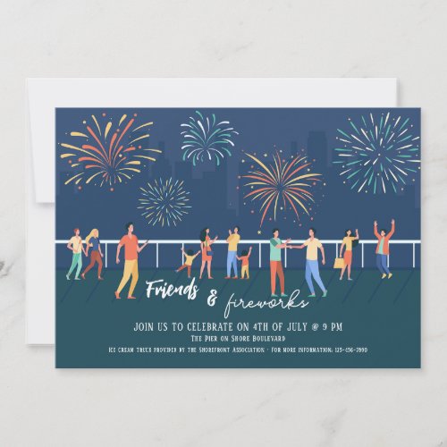 Neighborhood Fireworks Display Invitation