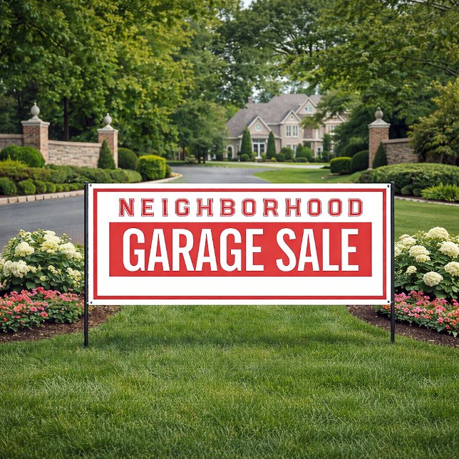 Neighborhood Garage Sale Banner 2.5' X 6' (Garage Sale Banner)