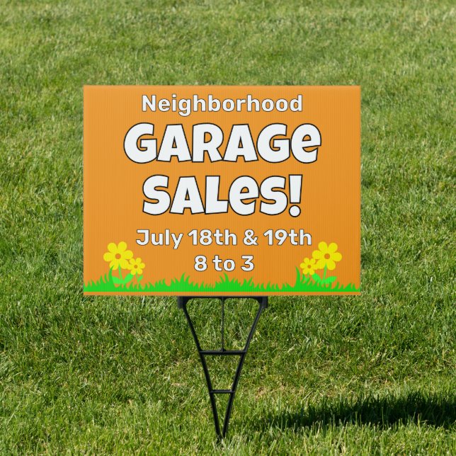 Neighborhood Garage Sales Custom Sign (Insitu)