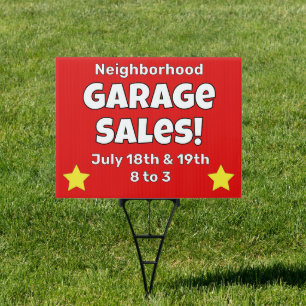 Neighborhood Garage Sales Custom Sign