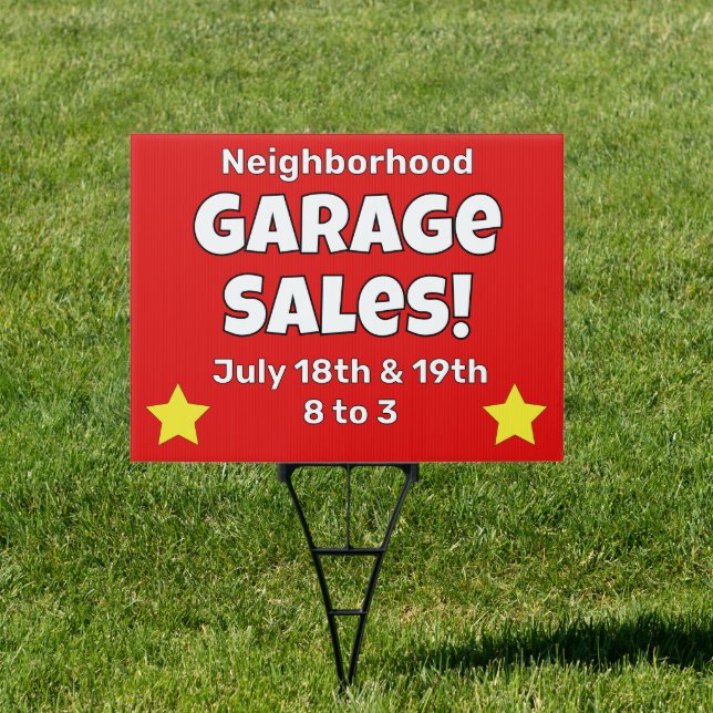 Neighborhood Garage Sales Custom Sign (Insitu)