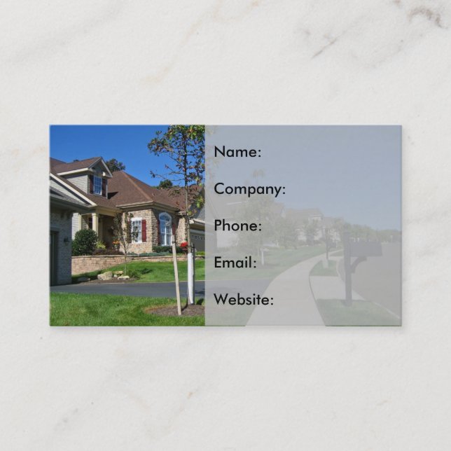 Neighborhood & Grey Welcome Mat Real Estate Agent Business Card (Front)