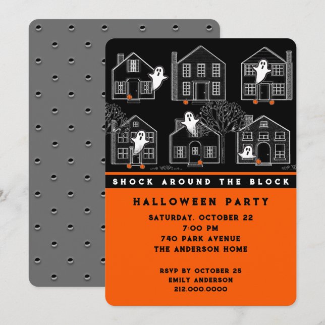 Neighborhood Halloween Party Invitation (Front/Back)