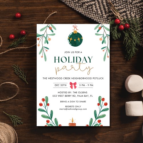 Neighborhood Holiday Christmas Party Invitation