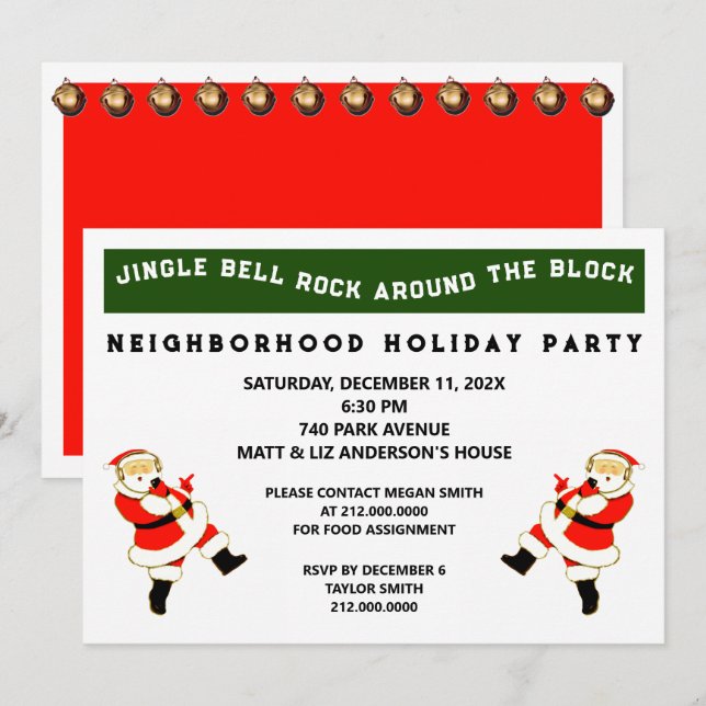 Neighborhood Holiday Party Invitation (Front/Back)