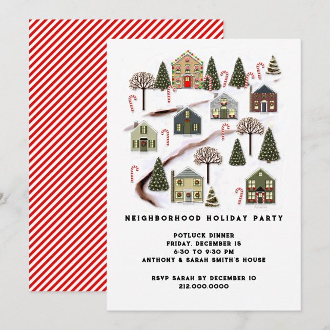 Neighborhood Holiday Party Invitation (Front/Back)