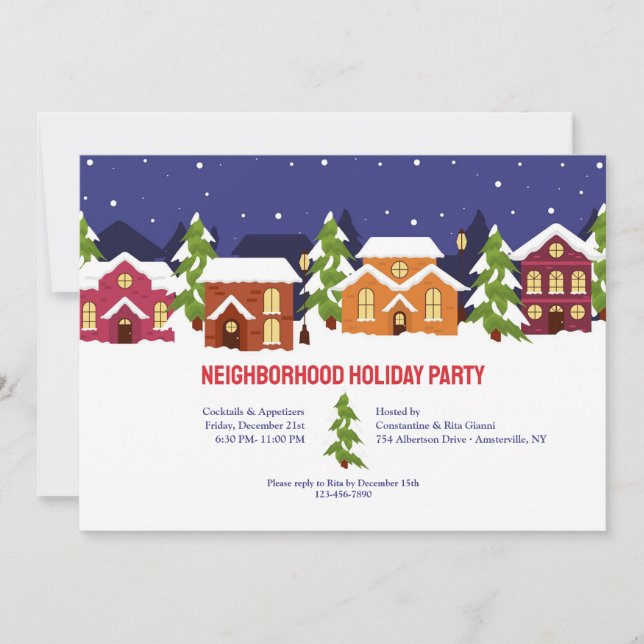 Neighborhood Holiday Party Invitation (Front)