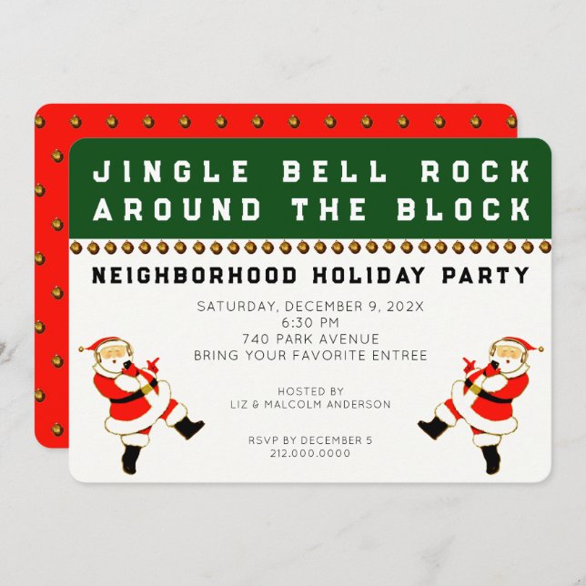 Neighborhood Holiday Party Invitations (Front/Back)