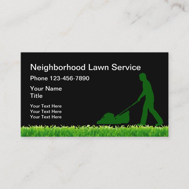 Neighborhood Lawn Service Business Card (Front)